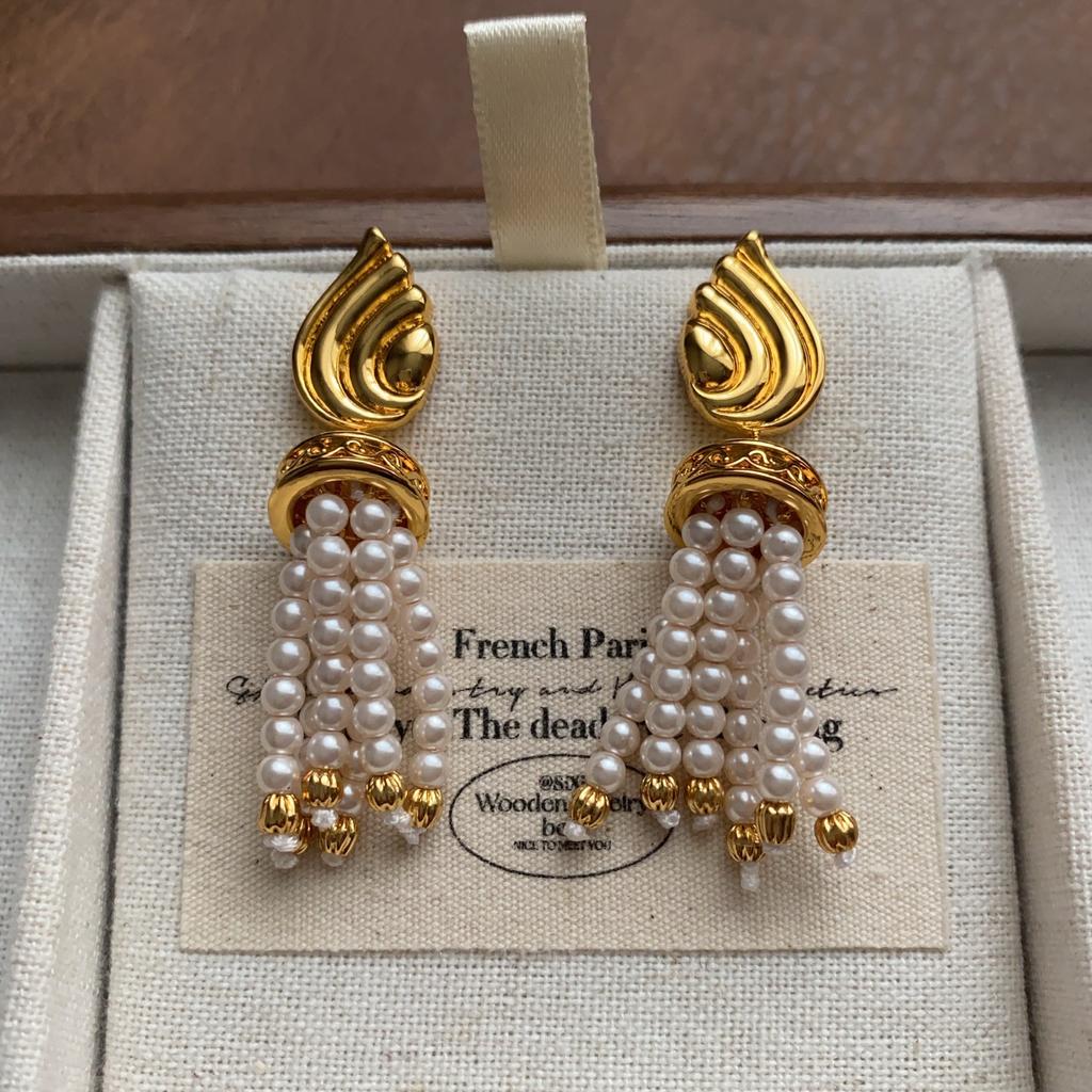Vintage Series French Court Pearl Fringed Earrings, Earrings, Smart Earrings.