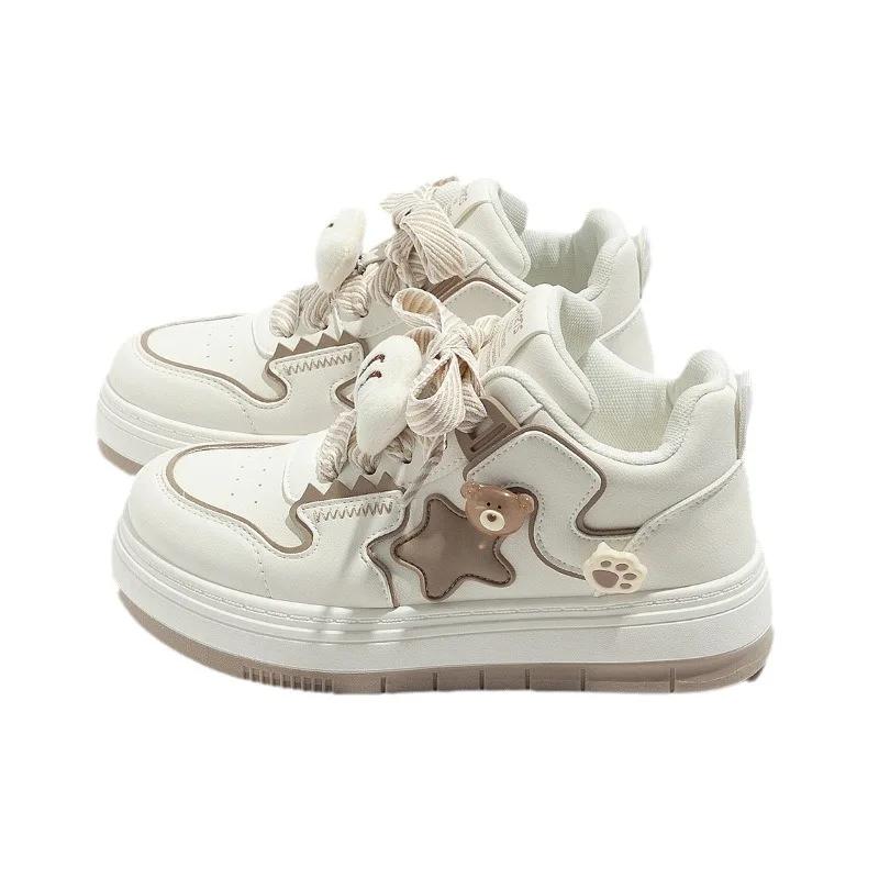 2024 New Platform Non-slip Women's Sneakers Vulcanize Shoes Fashion Flat Increase Lace Up Tenis Sport High Top Brands Shoes