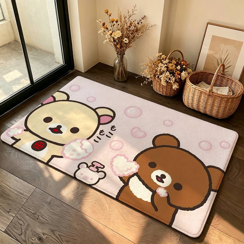 Cartoon R-Rilakkumas Carpet Bathroom Anti-slip Mat Door Mat Home Decoration Mat Entrance Door Mat Scratch-resistant Door Mat