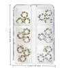 6 Grids Christmas Wreath Nail Art Rhinestone With Pearls Mixed Size Nail Parts Accessories DIY Decoration