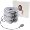 East Leaf Neck Stretcher Supporter 3+1 Stage Design Cervical Support Cushion Air Type Posture Care Lightweight Foldable Unisex (Gray)