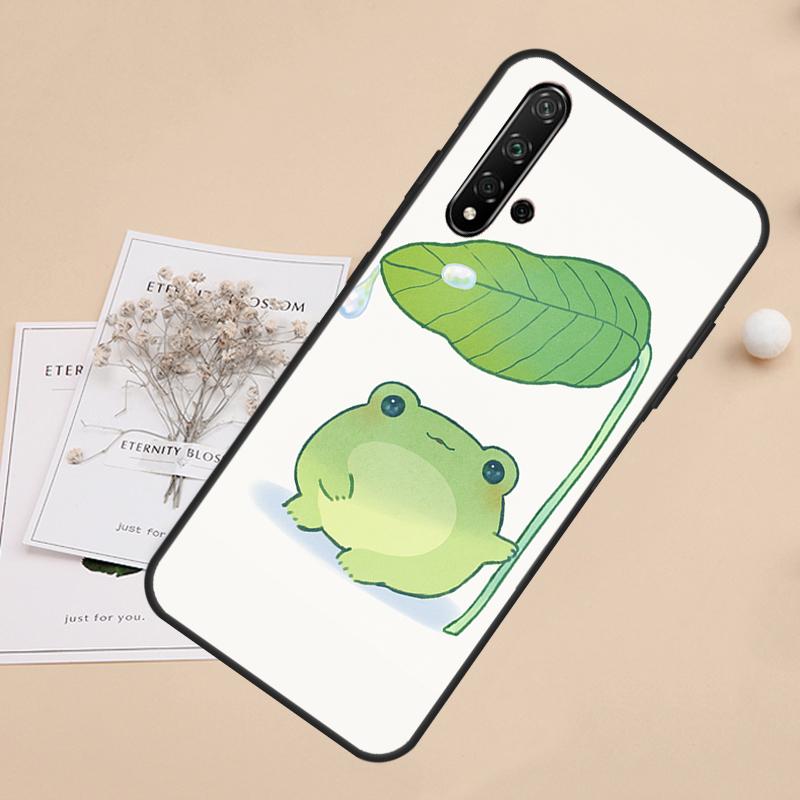 Cute Green Frog For Huawei Nova Y91 Y61 Y60 Y70 Y72 Y73 Y90 9 10 SE 7i 8i 11i 12i P30 P40 Lite P60 Pro Case