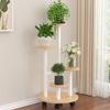 Shixun 5-Tier Steel Wood Flower & Storage Rack with Wheels