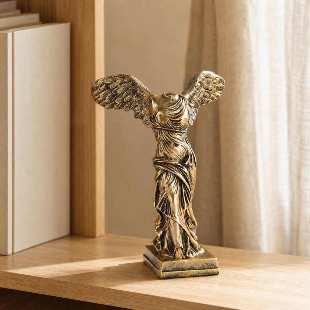 Winged Success Statue Workmanship Figurine with Pedestal