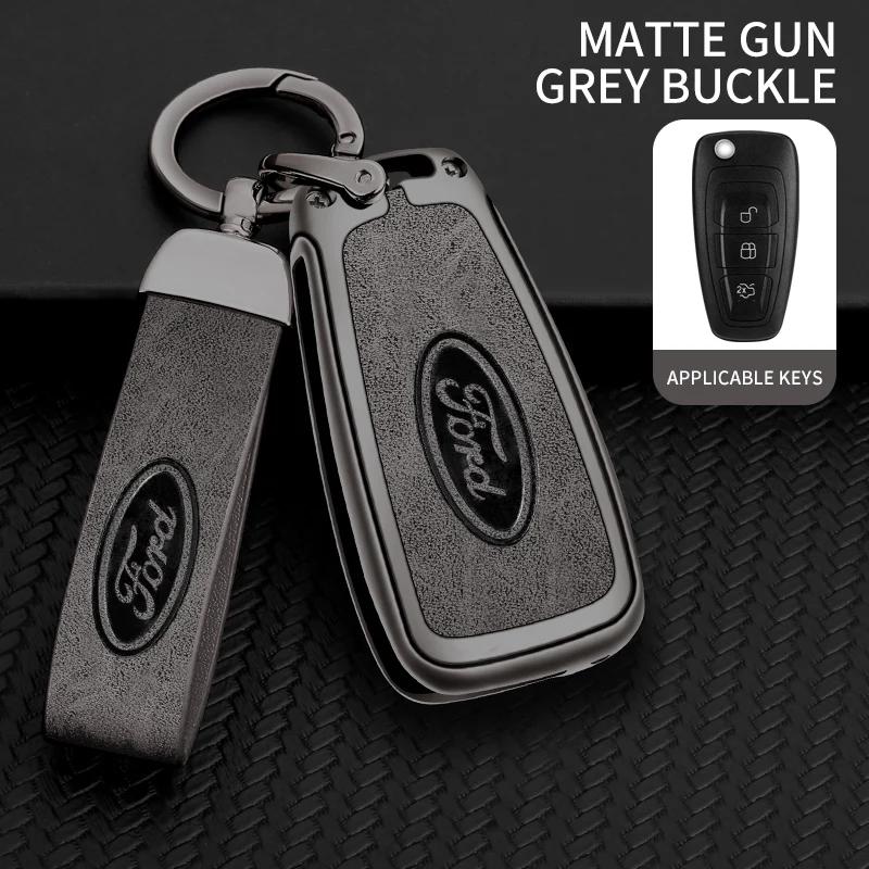 Car Sticker New 2025 Hot Car Metal Leather Key Shell Case Ford Ranger C-Max S-Max Focus 2 3 MK3 Galaxy Mondeo Transit Tourneo Ec