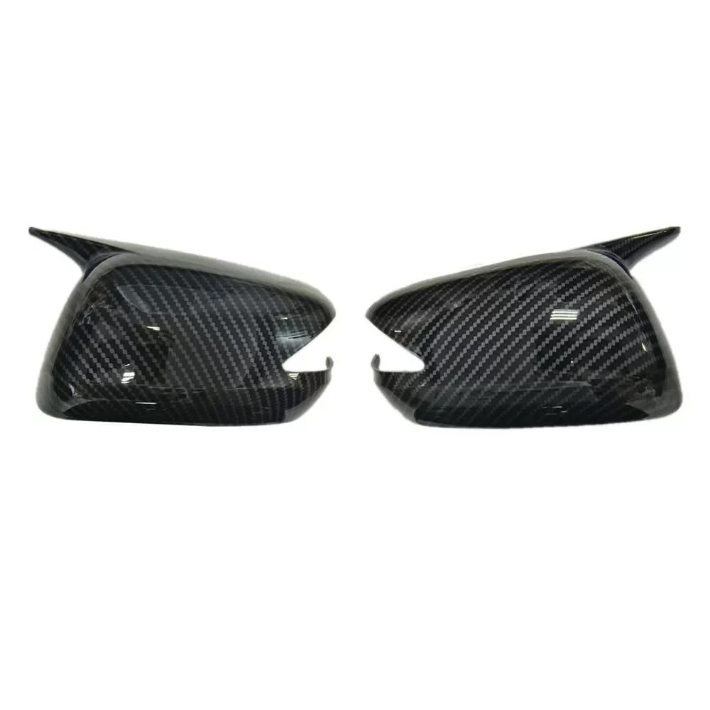 For Honda Fit Jazz 2009-2013 Car Sticker Rearview Side Mirror Cover Wing Cap Exterior Door Rear View Case Trim Carbon Fiber Look