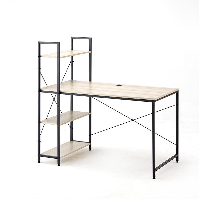Integrated Office and Study Desk with Bookshelf and Storage Rack