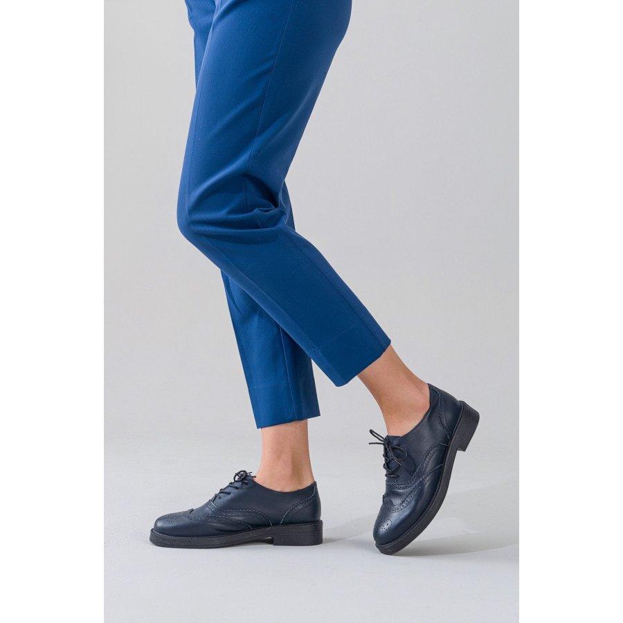 

Women s Genuine Leather Lace-up Casual Shoes Derbys 36 темно-синього кольору