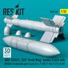 Reskit Guided Bombs with Data Link Pod Plastic Model Kit Parts 1/32 GBU-15(V)21, 22/B (2 Pieces) AN-AXQ-14 (1 Piece) RSK32-0539 (Airplane)