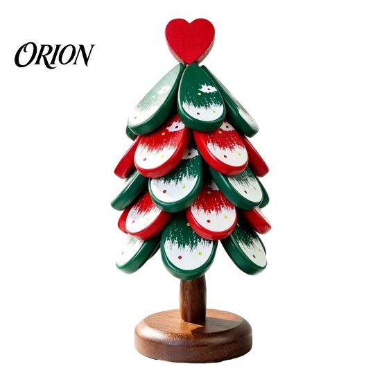 Durable Table Mat Christmas Tree Wooden Trivets, Pine Wood Potholders with Storage Stand, Insulated Serving Tray Heat Resistant Foldable Countertop