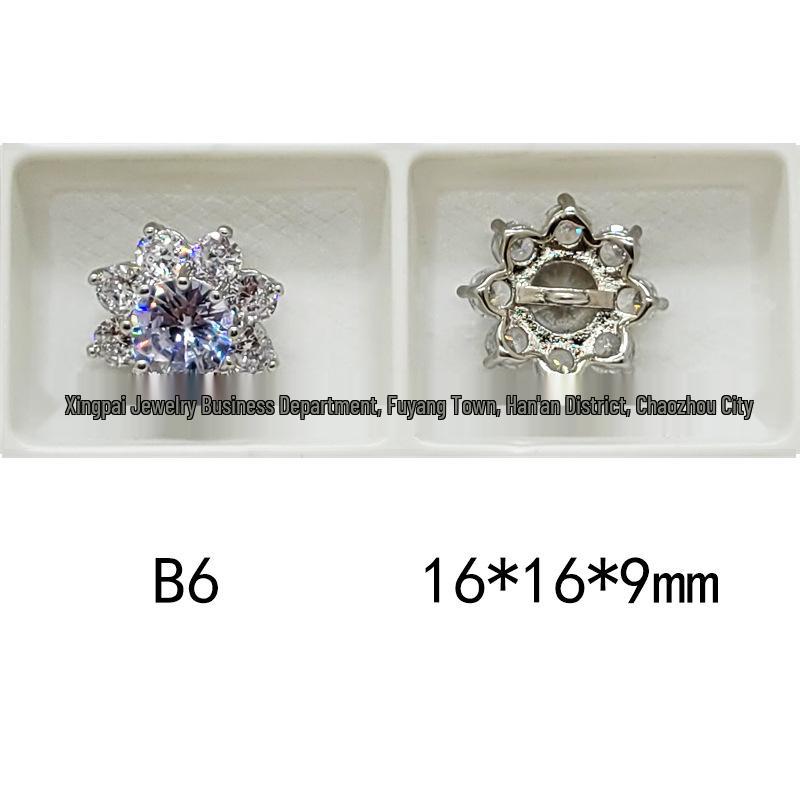 Mixed Color Pavé Zirconia Decorative Metal Button