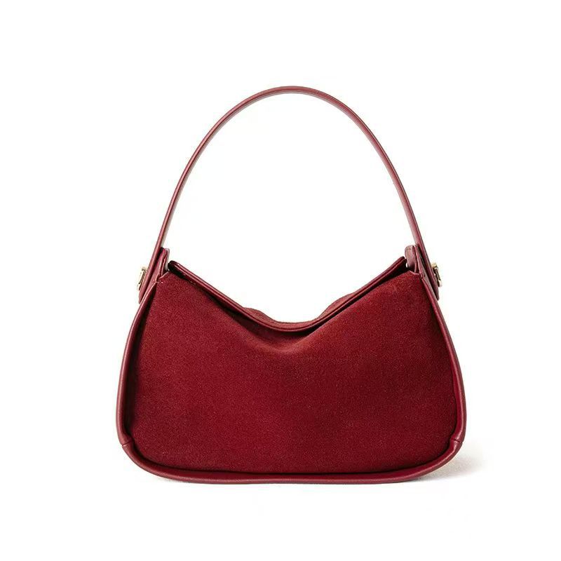 New Suede Crossbody Bag High-quality Genuine Leather Magnetic Closure Box Bag Personal Design Handbag High-end Elegant Women Bag