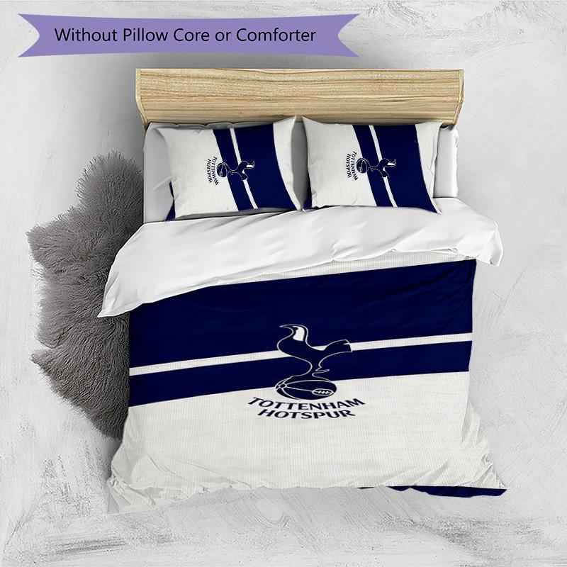 3pcs Tottenham Hotspur F.C pattern bedding set duvet cover set includes duvet cover &pillowcases,perfect all season bedroom decoration&gift