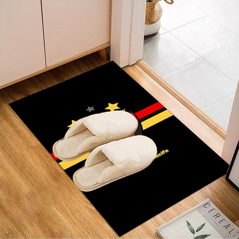 Sport Club Football Crest Printed Office Carpet Chair Cushion Entryway Rug, Rugs for Living Room, Bedroom Christmas gifts