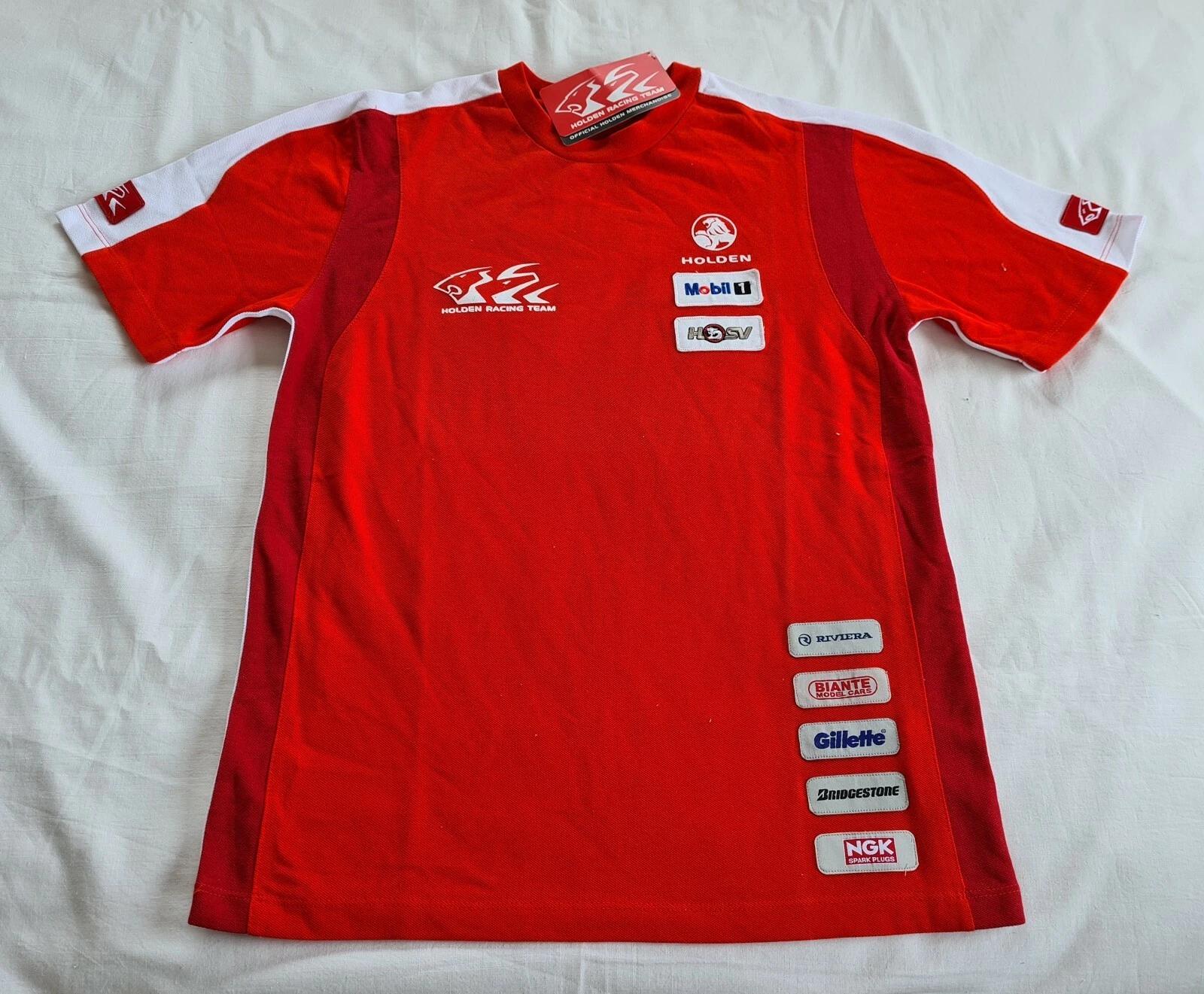 

Holden Racing Team HRT Boys Red Short Sleeve Logo Patch T Shirt Size 12 New NOS S