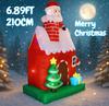 6.89FT Inflatable Toy Santa Man House Christmas Tree Holiday Gifts Xmas Decorations for Yard Christmas Supplies Home Ornaments
