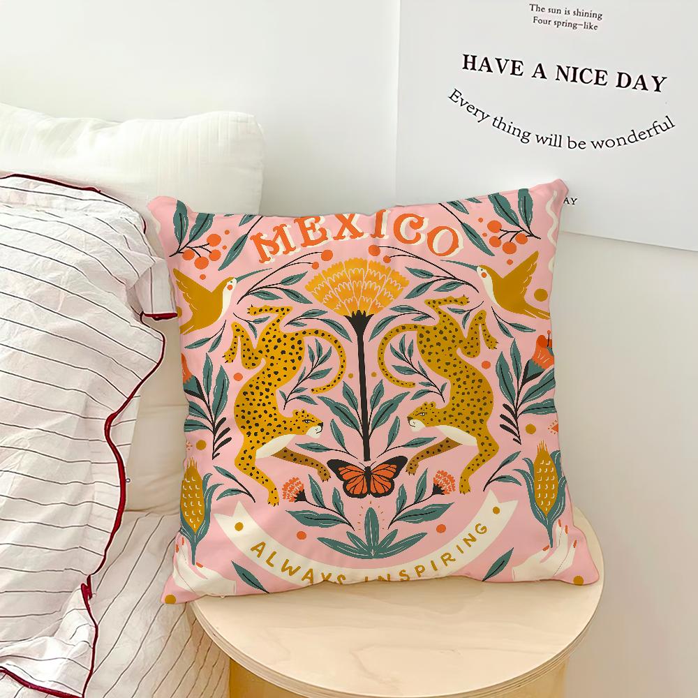 

Fashion Leopard art tiger symmetry cushion cover Comfortable soft Pillow Case for Sofa Living Room Home Decor Protective Covers 30x30CM(12x12in)