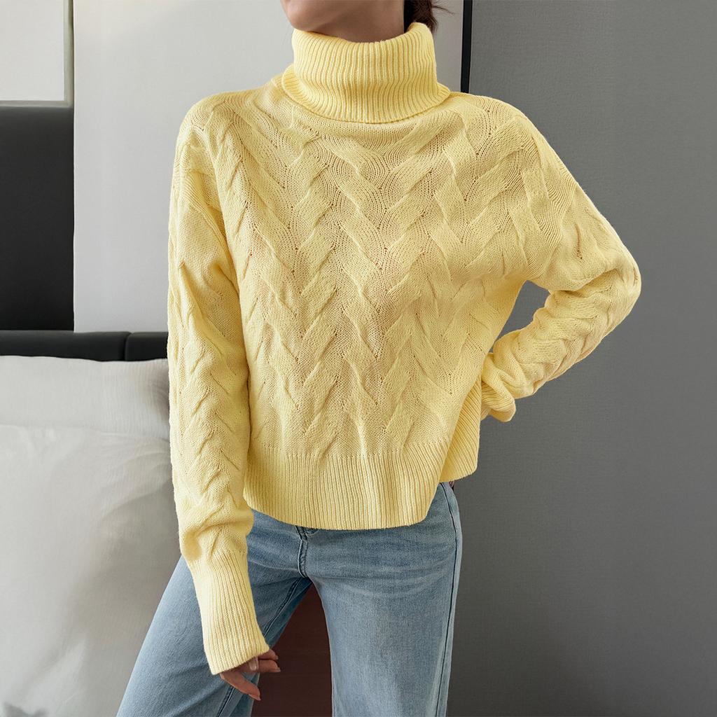 Casual Solid Color Long-sleeved Sweater for Women 2025 Autumn and Winter Fashion