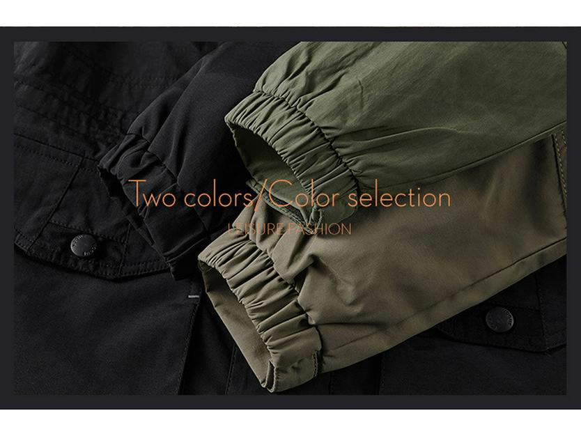 Men's Mid-Length Hooded Outdoor Jacket - Autumn/Winter, Plus Velvet, Multi-Pocket, Loose Fit