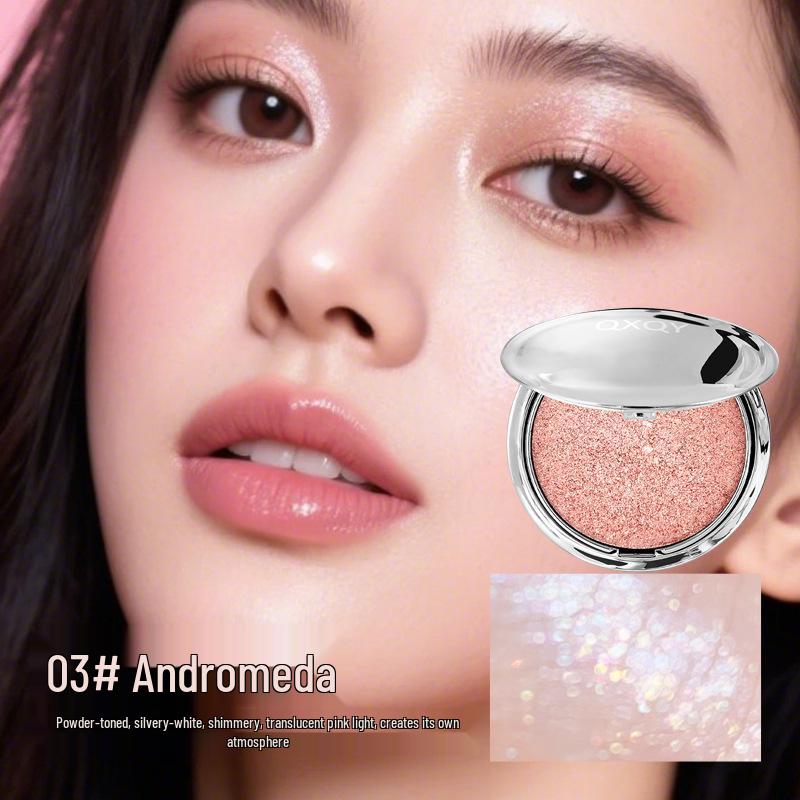 QXQY Pearlescent Highlight Powder - Shimmering Face Brightener with Glitter Flakes