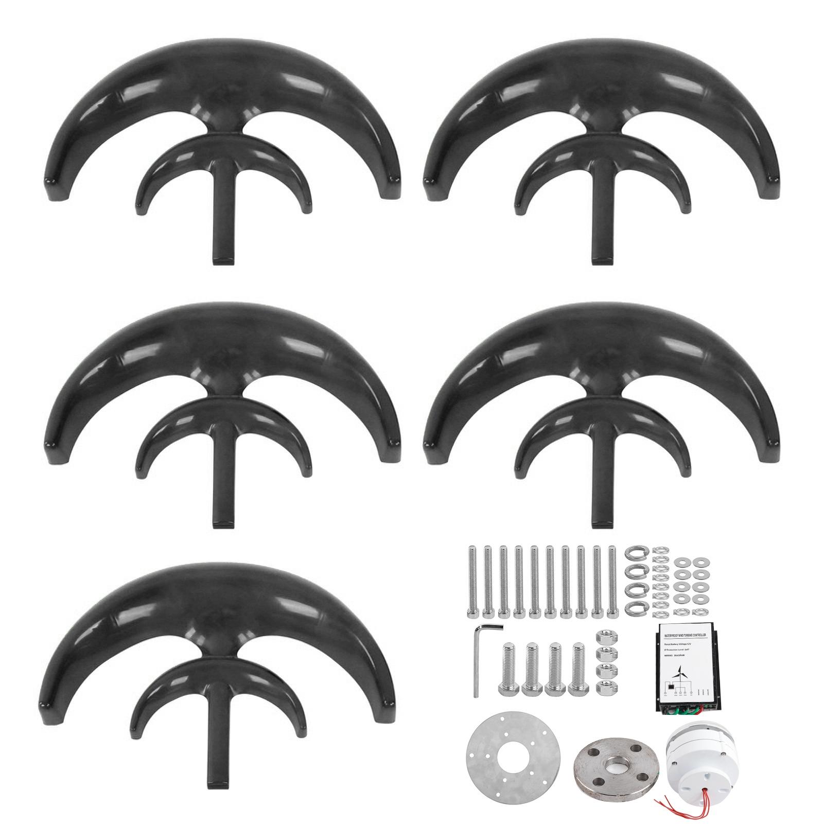 1200W Wind Turbines Kit 5 Blades Power Generator for Boat Charging Black Lantern Type Industrial Energy Equipment Wind Generator