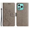 For Honor 400 Lite 5G Leather Wallet Case Butterfly Flower Imprinted Phone Cover with Strap