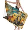 Modern Retro Colorful Egyptian Mural Digital Printing Rectangular Beach Towel Bathroom Fast Dry Absorbent Microfiber Towel Women