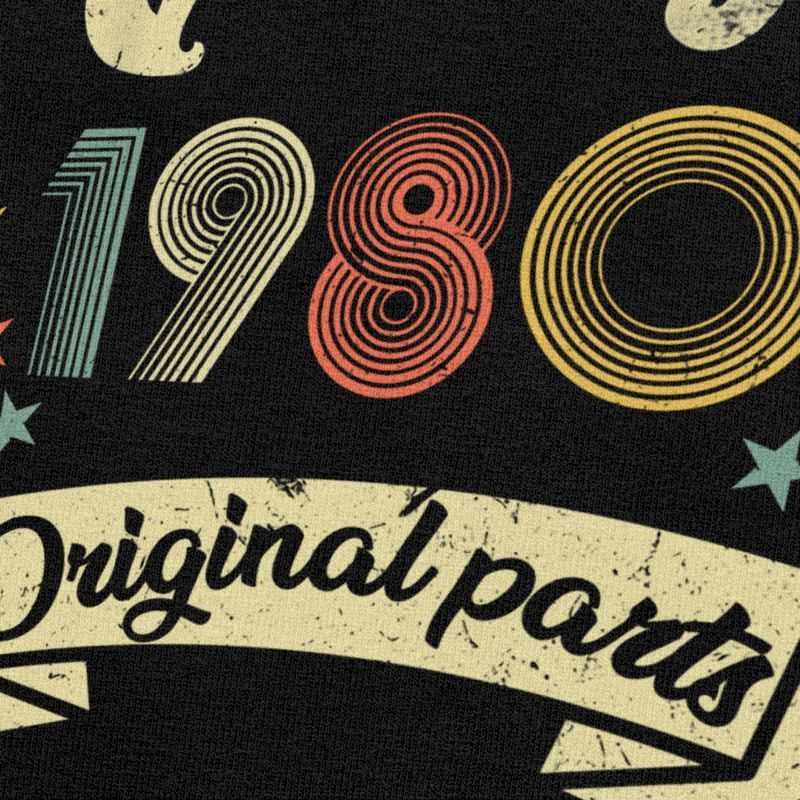Vintage 1980 Original Parts T Shirts Men Short Sleeve Cotton T-shirt 41st Birthday 41Years Old Tee Harajuku Tshirt Gift