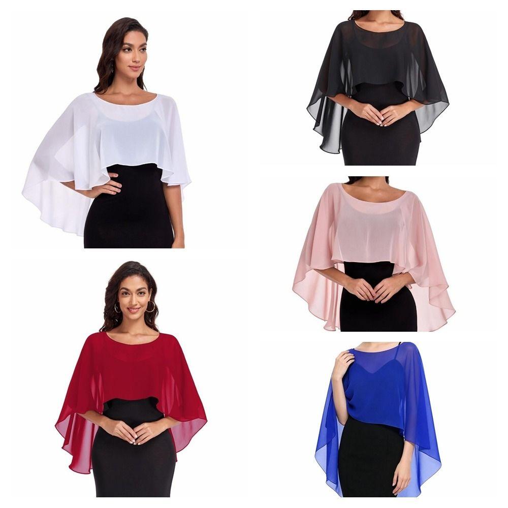 Elegant Sheer Shawl Top Loose Fit Chiffon Sunscreen Outerwear Chiffon Cover Up  Vacation