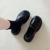 thick-soled black small leather shoes women's retro British style 2025 new Japanese versatile height-increasing one-pedal loafers