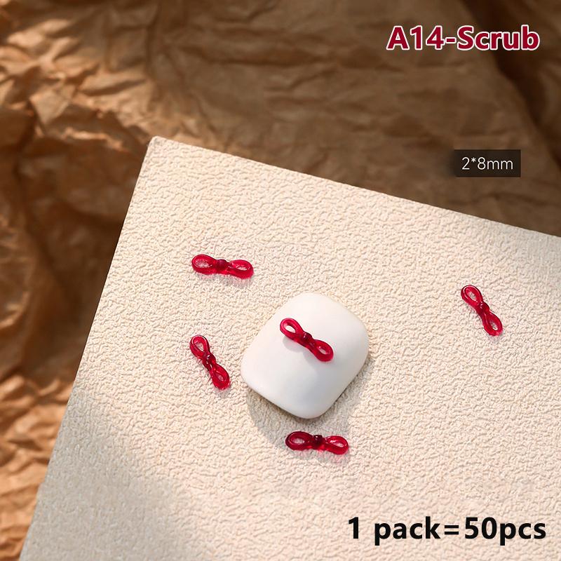 

50 шт. Банти у французькому стилі Аксесуари для нігтів Змішаний розмір 3D винно-червоний бантик для нігтів Підвіски для нігтів Kawaii Зимові прикраси для нігтів Милі деталі A14