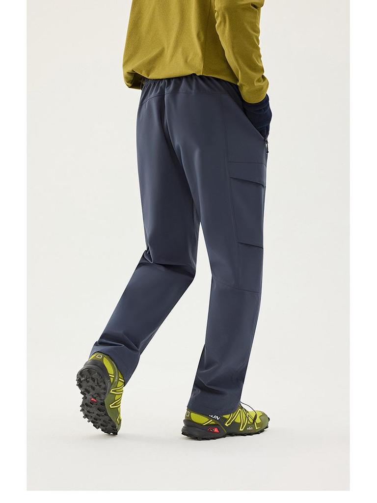 Men's Fleece-Lined Softshell Outdoor Pants: Multi-Pocket, Board-Style, Perfect for Autumn/Winter Hiking, Mountaineering, and Skiing.