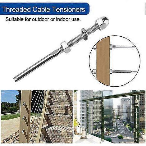 10 Pcs Threaded Cable Tensioners Stainless Steel Cable Splitter Guardrail