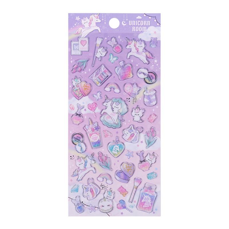 Viral Japanese Style Cute Animal Cartoon Stickers 1pcs Crystal Waterproof Decals for Children Reward Handmade Decoration