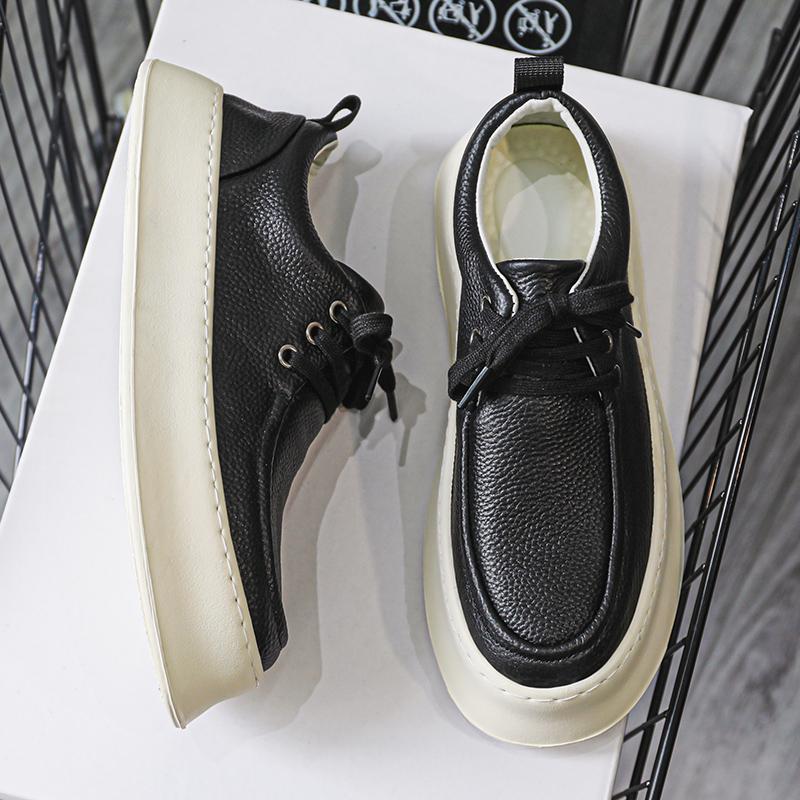 2025 Neue Herren Casual Leder Büro Schuhe Student Outdoor Trendschuhe Flache Designer Laufschuhe Rutschfest Low Top Schuh