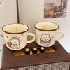 Ceramic Cup Cartoon Bear Mug Cute High Value Water Cup Breakfast Cup Children Couple Cup with Scale