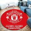 Manchester United F Round Area Rug,Carpet Rug for Living Room Bedroom Sofa Playroom Decor,Non-slip Floor Mat
