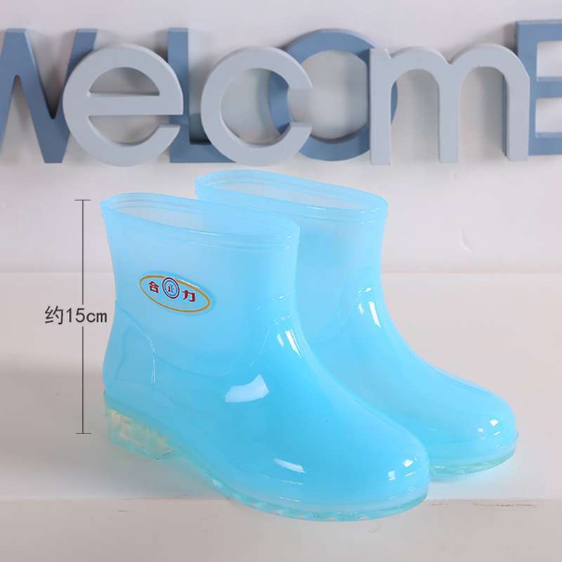 Gelee transparente Regenstiefel Wasserstiefel Regenschuhe Damen Sommer Regentage Arbeit schnelltrocknende Gummischuhe abriebfest Küche hoch wasserdicht s