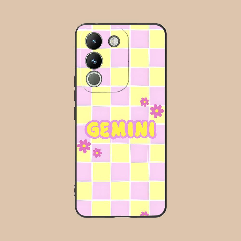 Zodiac Sign Gemini Phone Case for VIVO V60 V50 V40 V30 V29 V27 V25 V23 Pro Lite 5G Soft TPU Shockproof Cover