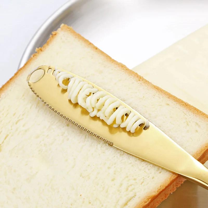 Butter knife hole, cheese dessert knife professional stainless steel jam knife tableware, toast wipe, cream bread, kitchen tools
