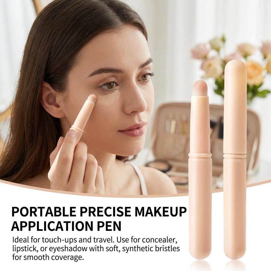 Lip Brush With Cover Soft Synthetic Bristles Portable Makeup Tool For Lip Contouring And Blending