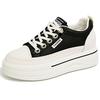 Fashion Korean Platform Women Shoes 2025 Fashion Casual Outdoor Versatile Lace Up Wedges Heel Shoes Walking Comfortable Ladies Sneakers