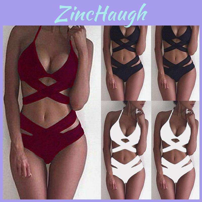 Elegant Women High Waisted Bikini Set With Padded Push-up Bra And Adjustable Straps