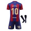 Bērnu Messi Barselonas Futbola Komplekts Sarkan/Zils Krekls Šorti Bērnu Futbola Aprīkojums