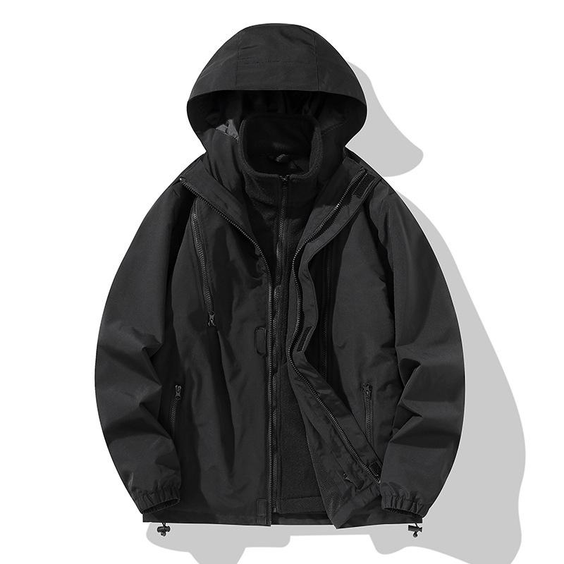 3-in-1 Jacket, Autumn and Winter Outdoor Windproof and Waterproof Men's and Women's Mountaineering Suits, Zipper Functional Jackets