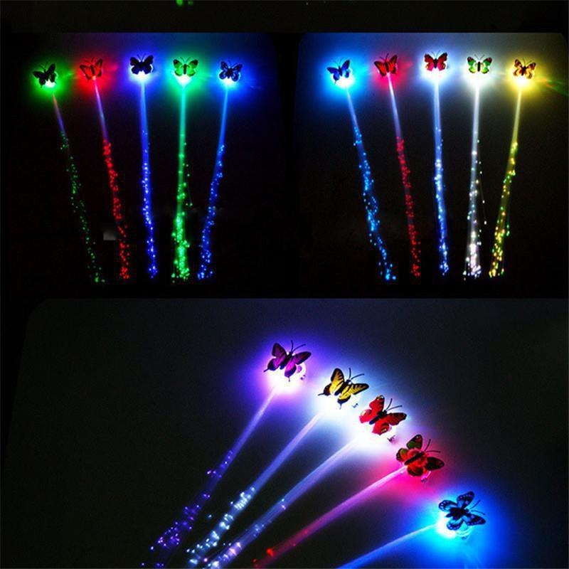 5PCS Flashing LED Light Up Toys LED Hair Lights Flashing Light Up Toys Barrettes for Party Bar Dancing Hairpin Light Up Hair