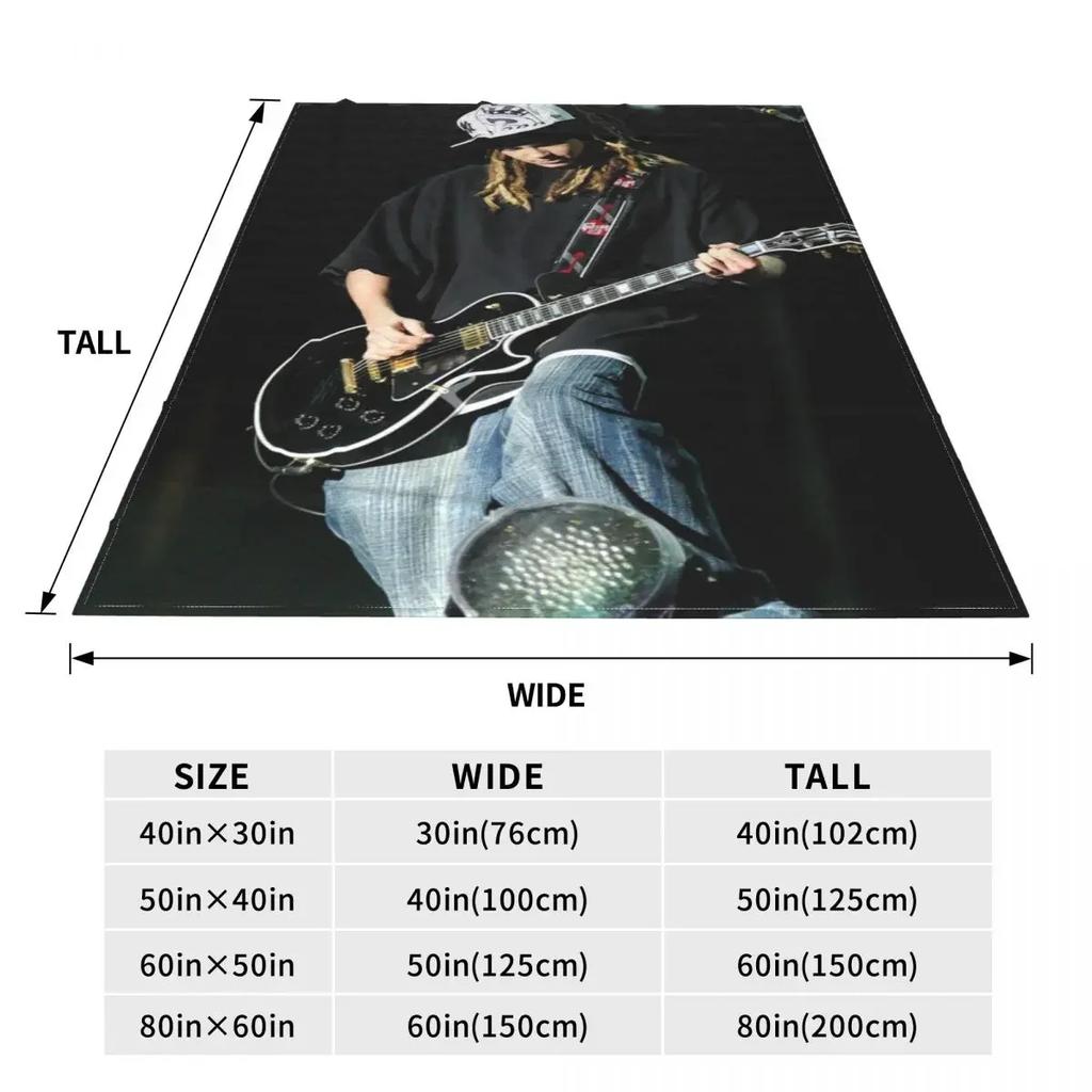 Tom Kaulitz Flanelldecken Qualität Super Weich Songwriter Gitarre Wurfdecke Herbst Reisen Sofa Sessel Druck Tagesdecke