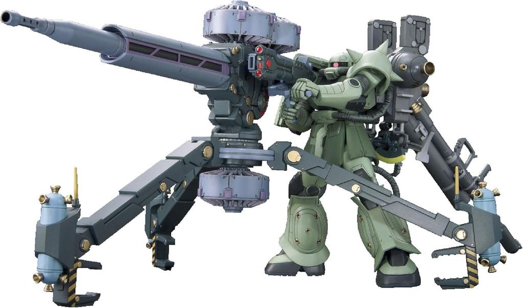 BANDAI SPIRITS Mass-Produced Zaku + Big Gun (Gundam Thunderbolt Edition) 1/144 Scale Pre-Colored Plastic Model