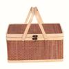 Chinese Style Moon Cake Box Natural Bread Storage Basket Bamboo Basket  Wedding Party