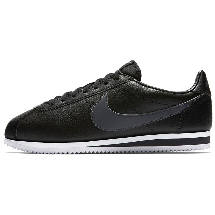 New Nike Classic Cortez Leather Black/Dark Grey White 749571-011